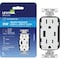Leviton 15A White 2-Port USB Charging Outlet with 5-15R Weather-Resistant Duplex Outlet R02-W5633-0BW - alternate 1
