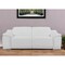 Homeroots 86" White Italian Leather USB Reclining Sofa With Silver Legs 476525 - alternate 7
