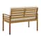 Alaterre Furniture Okemo Outdoor Patio Loveseat Weather-Resistant Acacia Wood Outdoor w/ Thick Cream Cushions ANOK03ANO - alternate 4