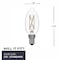 Bulbrite LED Filament PK of 6, 4.1 W Dimmable B11 Light Bulb with Clear FinishE12 Base, 4000K 776231 - alternate 10