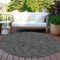 Homeroots 8' Black And Ivory Round Geometric Washable Indoor Outdoor Area Rug 602343 - alternate 8