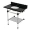 Kingston Brass 36-Inch Black Granite Console Sink with Acrylic Legs and Shelf, 8-Inch, 3-Hole KVPK36KAB0 - alternate 1