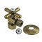 Kingston Brass 1/2" FIP x 3/8" O.D. Comp Quarter-Turn Angle Shut-Off Valve with Flange, Antique Brass CC43103XK - alternate 1