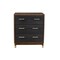 Homeroots 33" Brown and Black Solid Wood Three Drawer Chest 524118 - alternate 4