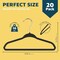 Lifemaster Black Velvet Kids Hangers 20 Pack, 10.83" Non-Slip, Slim ABS, Swivel Hook & Notches LMVVBH20BK - alternate 8