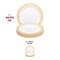 Smarty Had A Party 7.5" White with Pink and Gold Mosaic Rim Round Plastic Appetizer/Salad Plates (120 Plates), 120PK 897PG-CASE - alternate 9