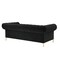 Homeroots 91" Black Velvet Chesterfield Solid Wood Sofa 543955 - alternate 7