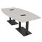 Skutchi Designs Boat Conference Table With Power Unit, 48 in W, 96 in L, Ivory HAR-BOT-48x96-DOU.BK-K458-EBLK - alternate 1