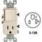 Leviton Light Almond 15A Switch & Outlet S06-05625-OTS - alternate 1