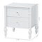 Baxton Studio Callison Spindle Nightstand - 2-Drawer Bedside Table with Turned Accents for Bedroom, White 271-14737-ZORO - alternate 7