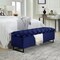 Homeroots 16" Navy Blue Upholstered Velvet Bench with Flip top 530665 - alternate 8