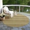 Homeroots 8' Artichoke Green And Fern Green Round Striped Washable Indoor Outdoor Area Rug 610578 - alternate 7