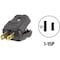 Leviton 15A 125V 2-Wire 2-Pole Hinged Cord Plug Black 037-00101-2EP - alternate 1