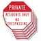Signmission Private Residents Only No Trespassi, 4 inch X 4 inch, Vinyl Decal, 5PK OC-D-5PACK-4-133 - alternate 1
