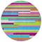Homeroots 8' Lavender Orange And Lime Green Round Striped Washable Indoor Outdoor Area Rug 613292 - alternate 6