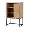 Baxton Studio Ardon Bohemian Light Brown Finished Wood and Black Metal 2-Door Storage Cabinet with Natural Rattan 196-12077-ZORO - alternate 8