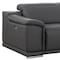 Homeroots 76in Dark Gray and Silver Italian Leather Power Reclining Loveseat 720517 - alternate 6