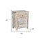 Homeroots 30" White Solid Wood Distressed One Drawer Nightstand 521206 - alternate 5