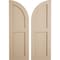 Ekena Millwork Rough Sawn 2 Equal Flat Panel w/Quarter Round Arch Top Faux Wood Shutters, 12Wx62H, 50 Low Side, PR SHUFPQ12X62RSPR - alternate 1