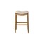 Homeroots 31" Beige and Brown Fabric and Solid Wood Backless Bar Height Bar Chair 632353 - alternate 5