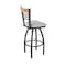 Holland Bar Stool Co Eleanor 30in Swivel Bar Stool with Pewter Finish, Medium Back and Graph Alpine Seat 880 - alternate 1