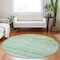 Homeroots 8' Artichoke Green And Beige Round Trellis Washable Indoor Outdoor Area Rug 616480 - alternate 6