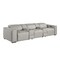 Homeroots 130" Light Gray Top Grain Leather Reclining Metal USB Sofa 720397 - alternate 6
