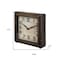 Homeroots Square Bronze Toned Metal Desk Table Clock With Traditional Black Numbers And Hands 376223 - alternate 5