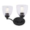 Vaxcel Bellwood 13.5 in. 2-Light Traditional Black Bathroom Vanity Fixture, Glass Shade W0517 - alternate 1