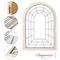 Uniquewise Set of 2 Arched Large 39.37 x 27.56 in Window Metal Mirror, Windowpane Shaped Decoration QI004670.2 - alternate 7