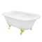 Kingston Brass 54" Cast Iron Oval Rectangular Roll Top Clawfoot Tub, 3-3/8" Wall Drillings, White/Polished Brass VCT3D543019NT2 - alternate 1