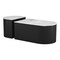 Homeroots Set of Two Black And White Wood And Faux Marble Oval Drum Bunching Coffee Tables 576838 - alternate 8