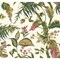 York Wallcoverings Fiji Garden White and Teal Wallpaper AT7092 - alternate 1