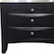Homeroots 25" Black Solid Wood Three Drawer Nightstand 286488 - alternate 4