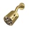 Kingston Brass 3" Round Raindrop Brass Shower Head with 5-3/8" Shower Arm, Brushed Brass K238A7CK - alternate 1
