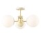 Jonathan Y Olivier 23.5" 3-Light Bohemian Farmhouse Iron/Frosted Glass LED Semi Flush Mount, Beige JYL7600E - alternate 1