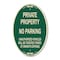 Signmission Private Property No Parking Unauthorized Vehi, 12 In X 18 In Architectural, Heavy Gauge Aluminum A-OV-G-1218-23246 - alternate 1