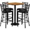 Flash Furniture Square Natural Bar Table, Square w/Blk Seats, 30", Laminate Top, Wood Grain MD-0012-GG - alternate 1