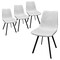 Leisuremod Markley Modern Leather Dining Chair With Metal Legs, Light Grey, 4PK MC18LGR4 - alternate 1