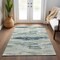 Homeroots 9' X 12' Mint Green Ivory And Denim Blue Abstract Washable Indoor Outdoor Area Rug 612537 - alternate 6