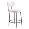 Homeroots Set of Two 25" Ivory and Black Shearling and Steel Low Back Counter Height Bar Chairs 555722 - alternate 8