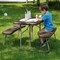 Flash Furniture Paige Easy-Fold Brown Folding Plastic Kids Outdoor Picnic Table and Benches - Commercial Grade RB-EBB-2432FD2-BR-GG - alternate 8