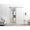 Sartodoors Sturdy Barn Door Clear Tempered Glass, Lucia 2366 White Silk and Aluminum Strips, 6.6FT Silver Rai LUCIA2366BD-S-WS-24 x 96 - alternate 6