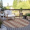 Homeroots 8' Orange And Copper Round Geometric Washable Indoor Outdoor Area Rug 577081 - alternate 4