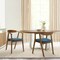 Armen Living Santana Wood Dining Chair in Walnut Finish with Blue Fabric - Set of 2 LCSACHWABLU - alternate 7