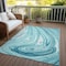 Homeroots 10' X 14' Turquoise Teal Blue And Gray Abstract Washable Indoor Outdoor Area Rug 601313 - alternate 9