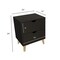 Homeroots 24" Black Wood Two Drawer Nightstand 552255 - alternate 5