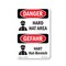 Signmission OSHA Danger Sign, Hard Hat Area Bilingual, 18in X 12in Decal, OS-DS-D-1218-VG-1292 OS-DS-D-1218-VG-1292 - alternate 1