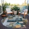 Homeroots 8' Teal Blue Gray And Gold Round Geometric Washable Indoor Outdoor Area Rug 604484 - alternate 7
