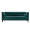 Homeroots Teal Velvet Upholstered Sofa with Bolster Pillows 473453 - alternate 3